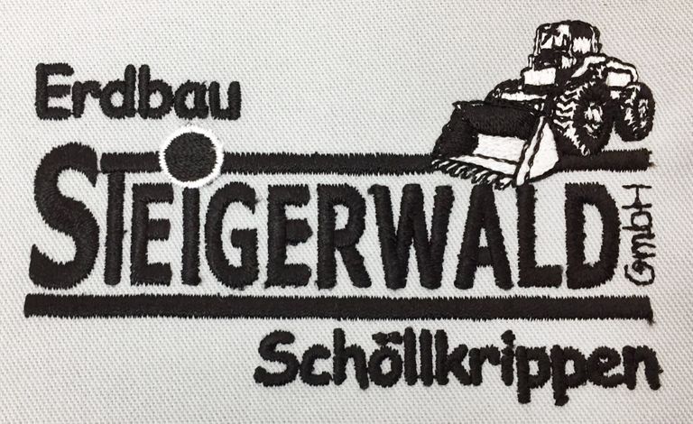 Gesticktes Logo der 'Erdbau Steigerwald GmbH Schöllkrippen'